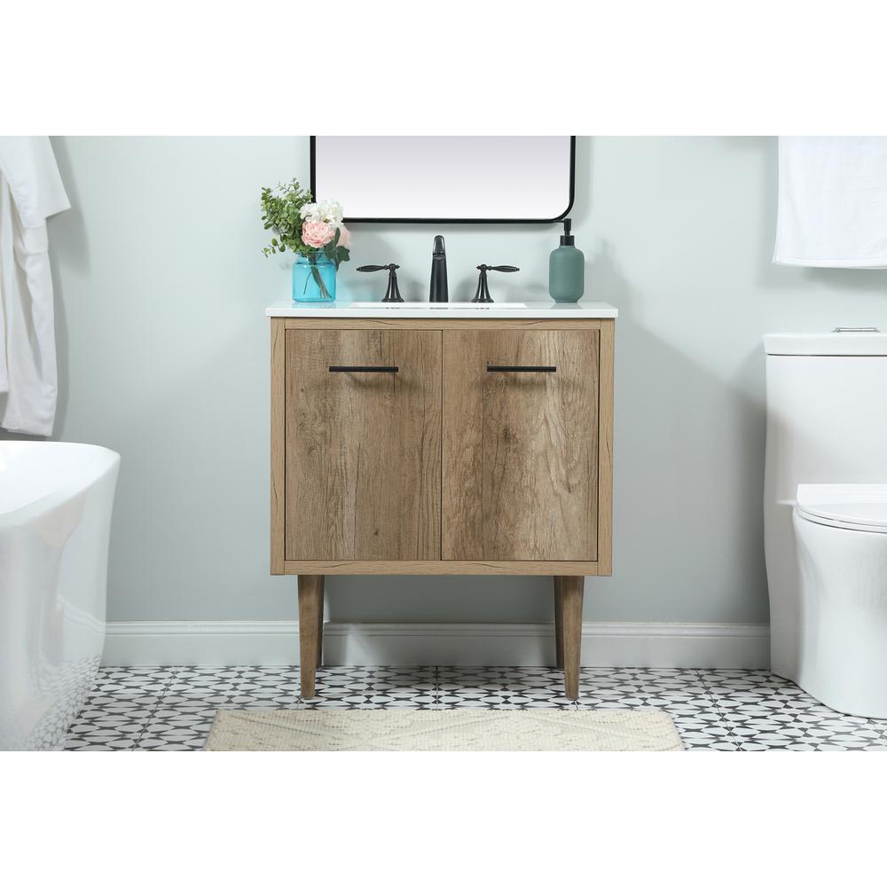 30 inch Single bathroom vanity in natural oak. Picture 14