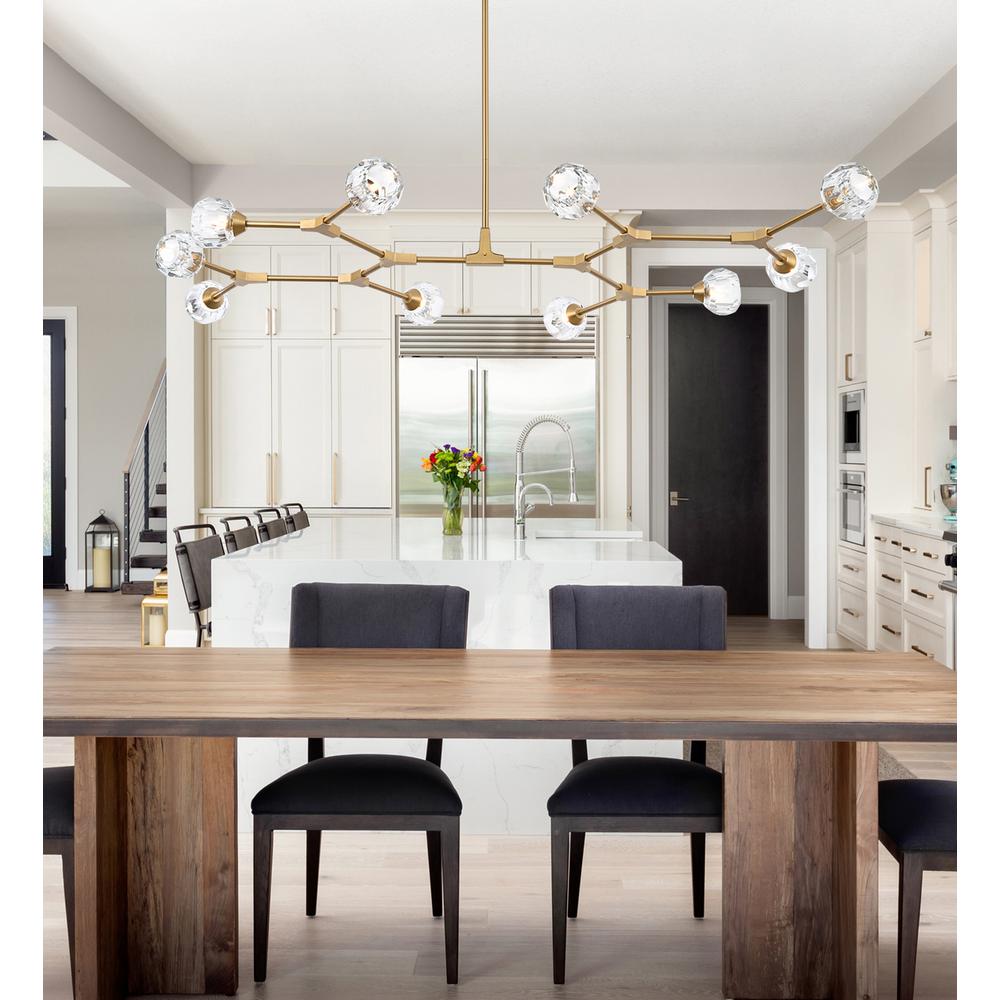 Zayne 10 Light Pendant in Gold. Picture 7