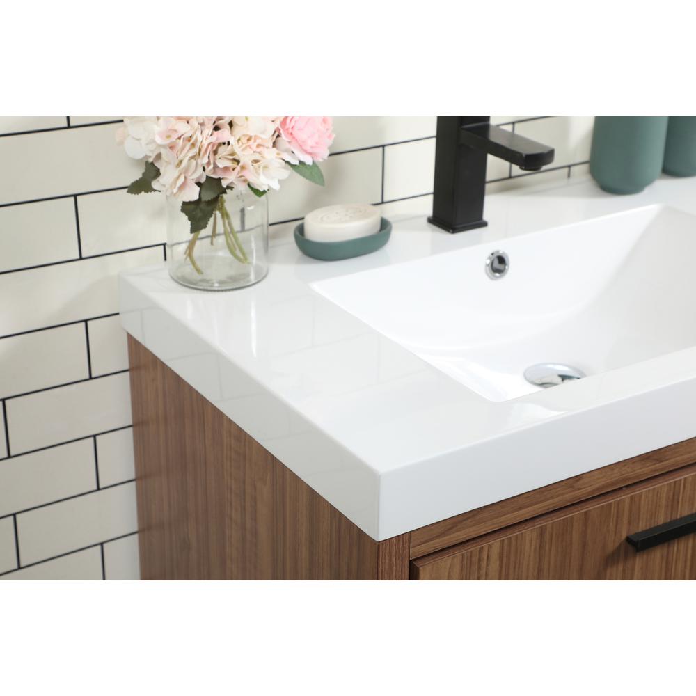 30 inch Single bathroom vanity in walnut brown. Picture 5