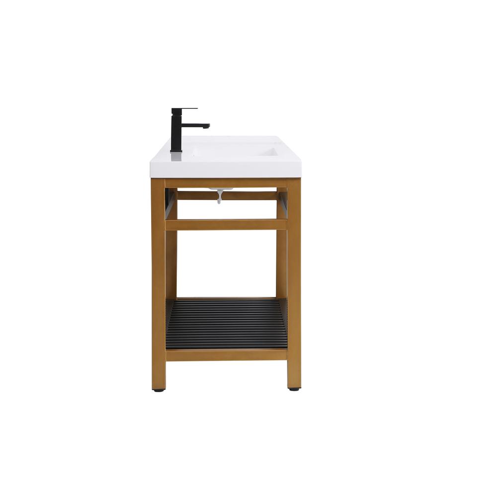 48 inch Single Bathroom Metal Vanity in Golden Black. Picture 12