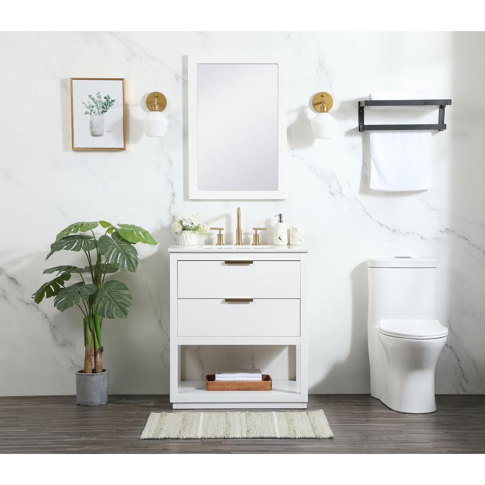 30 inch Single bathroom vanity in white. Picture 4
