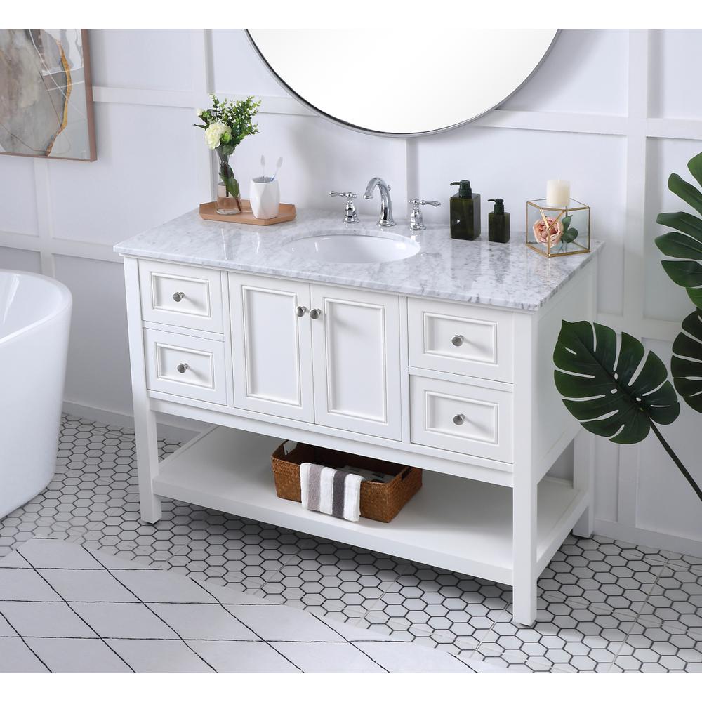 48 in. Single bathroom vanity set in White. Picture 3