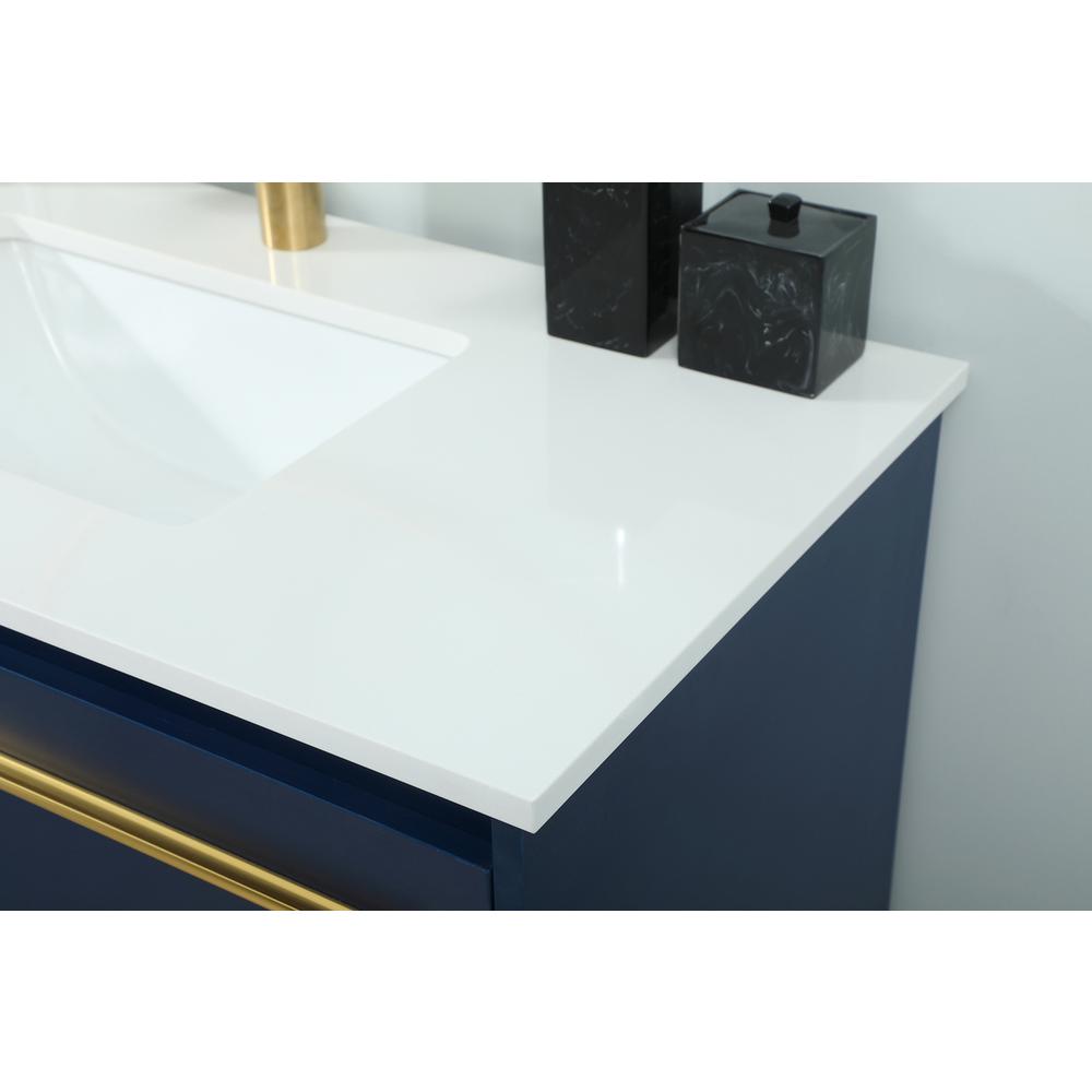 36 inch Single bathroom vanity in blue. Picture 5