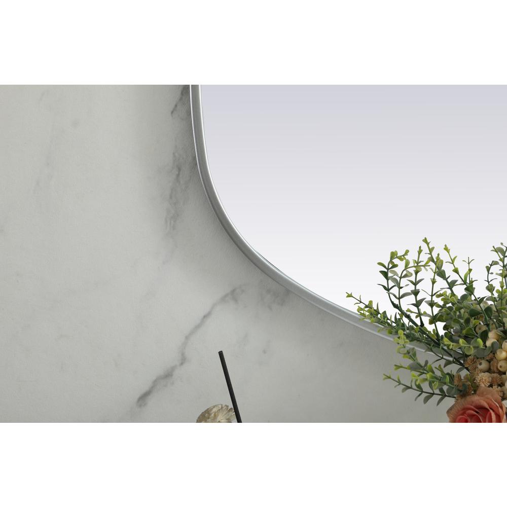 Metal Frame Oval Mirror 24x48 Inch in Silver. Picture 5