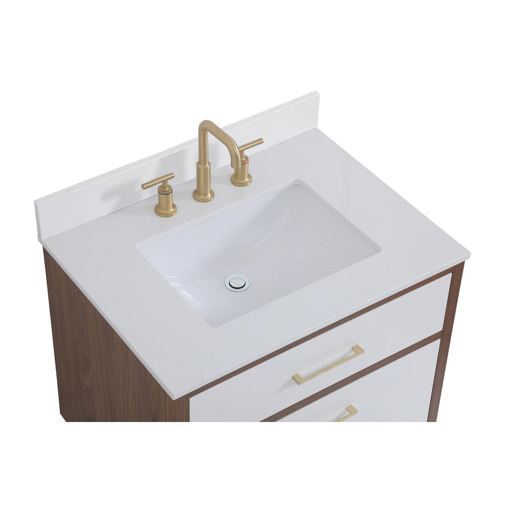 30 inch bathroom Vanity in White with Backsplash. Picture 10