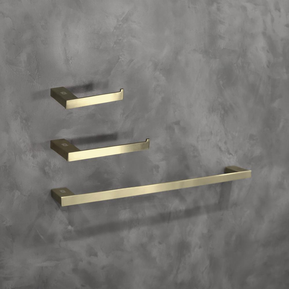 Sofia 3-Piece Bathroom Hardware Set in Brushed Gold. Picture 2