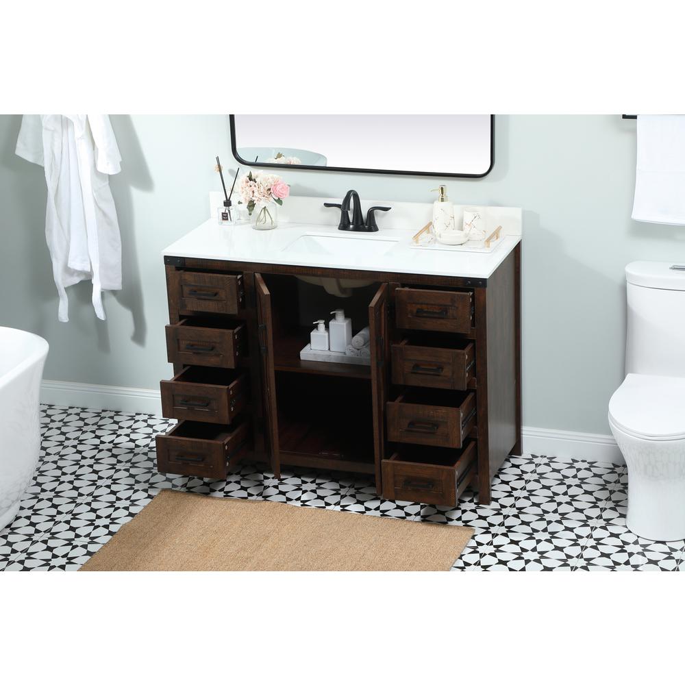 48 inch Single bathroom vanity in expresso with backsplash. Picture 3