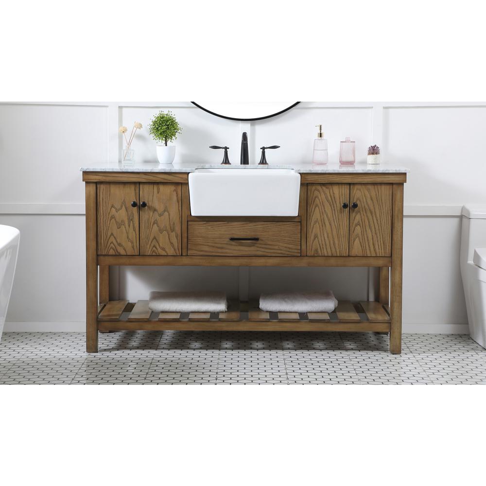 60 inch Single bathroom vanity in driftwood. Picture 14
