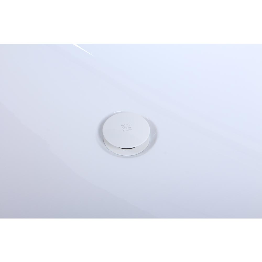 59 inch soaking diamond style bathtub in glossy white. Picture 12