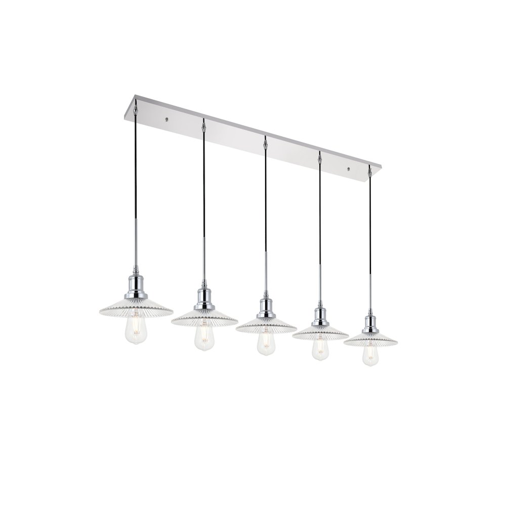 Waltz 5 Light Chrome Pendant. Picture 4