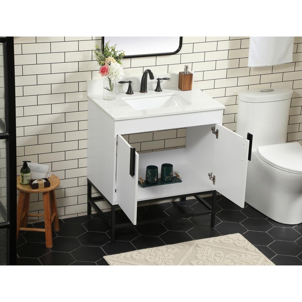 30 inch Single bathroom vanity in white with backsplash. Picture 3
