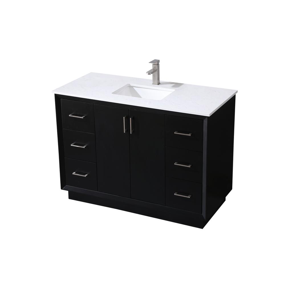 48 Inch SIngle Bathroom Vanity In Black. Picture 8