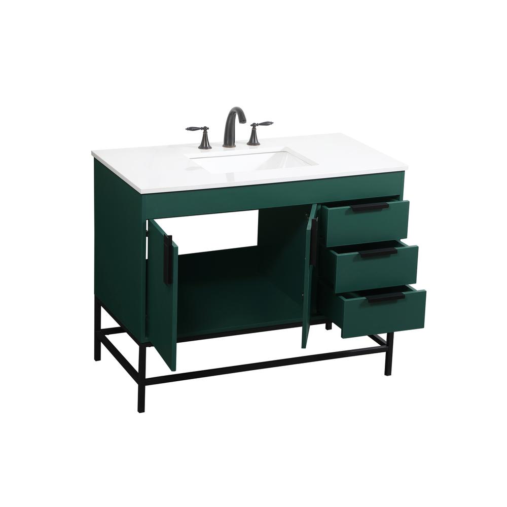 42 inch Single bathroom vanity in green. Picture 9