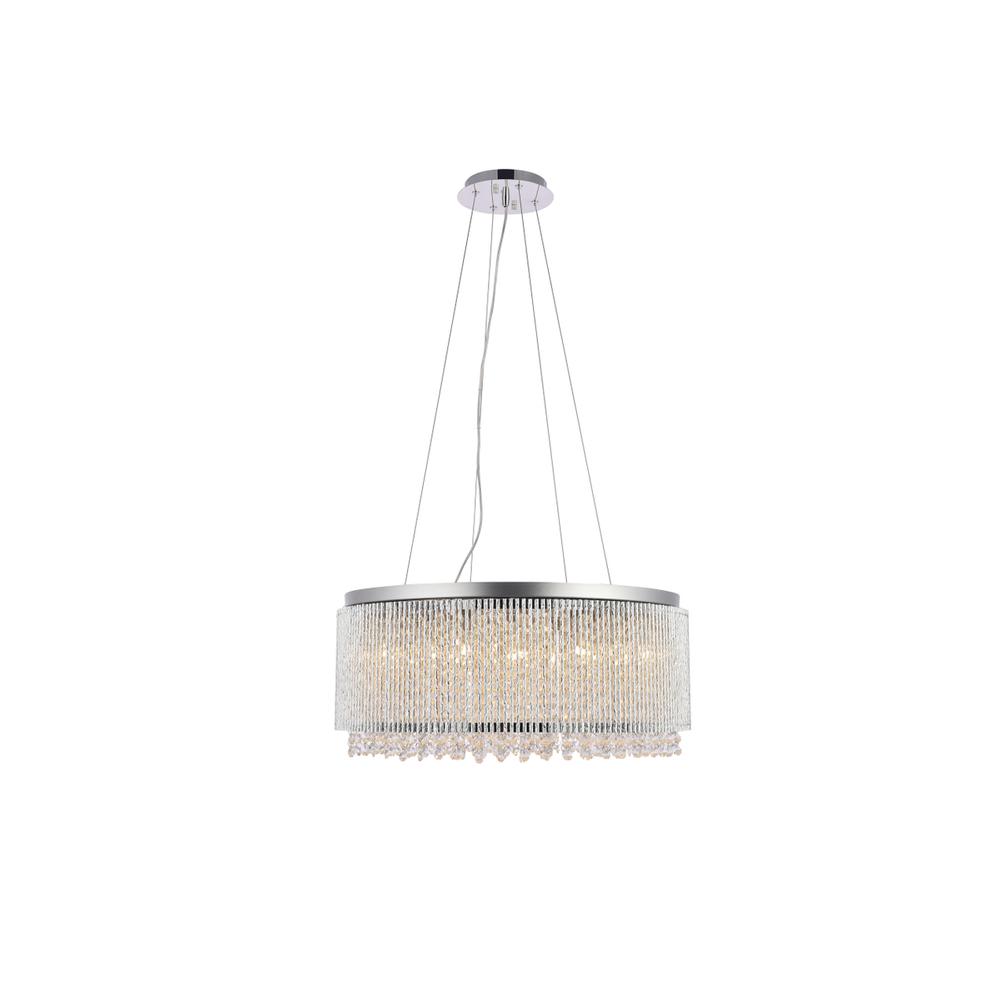 Influx 14 light Chrome Pendant Clear Royal Cut Crystal. Picture 1