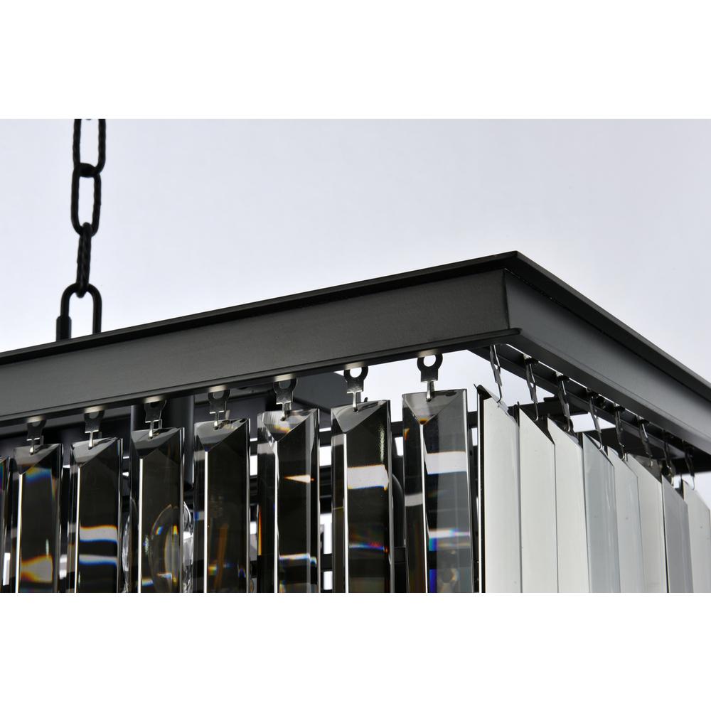 Sydney 12 light Matte Black Chandelier Silver Shade (Grey) Royal Cut Crystal. Picture 5