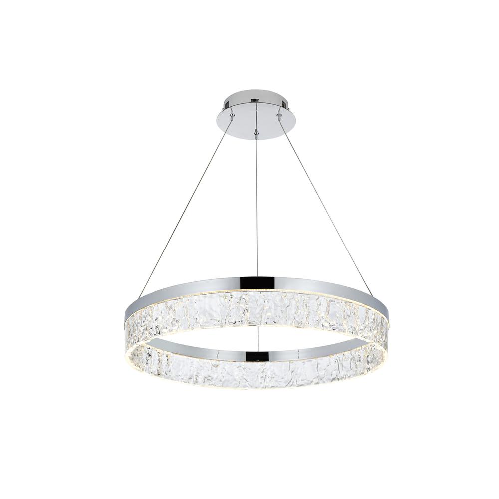 Linden 22 inch Adjustable LED chandelier in Chrome. Picture 2