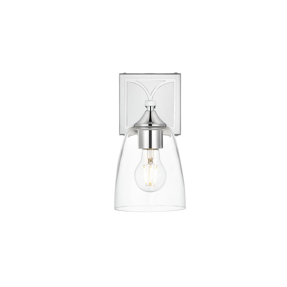 Harris 1 light Chrome and Clear Bath Sconce. Picture 1