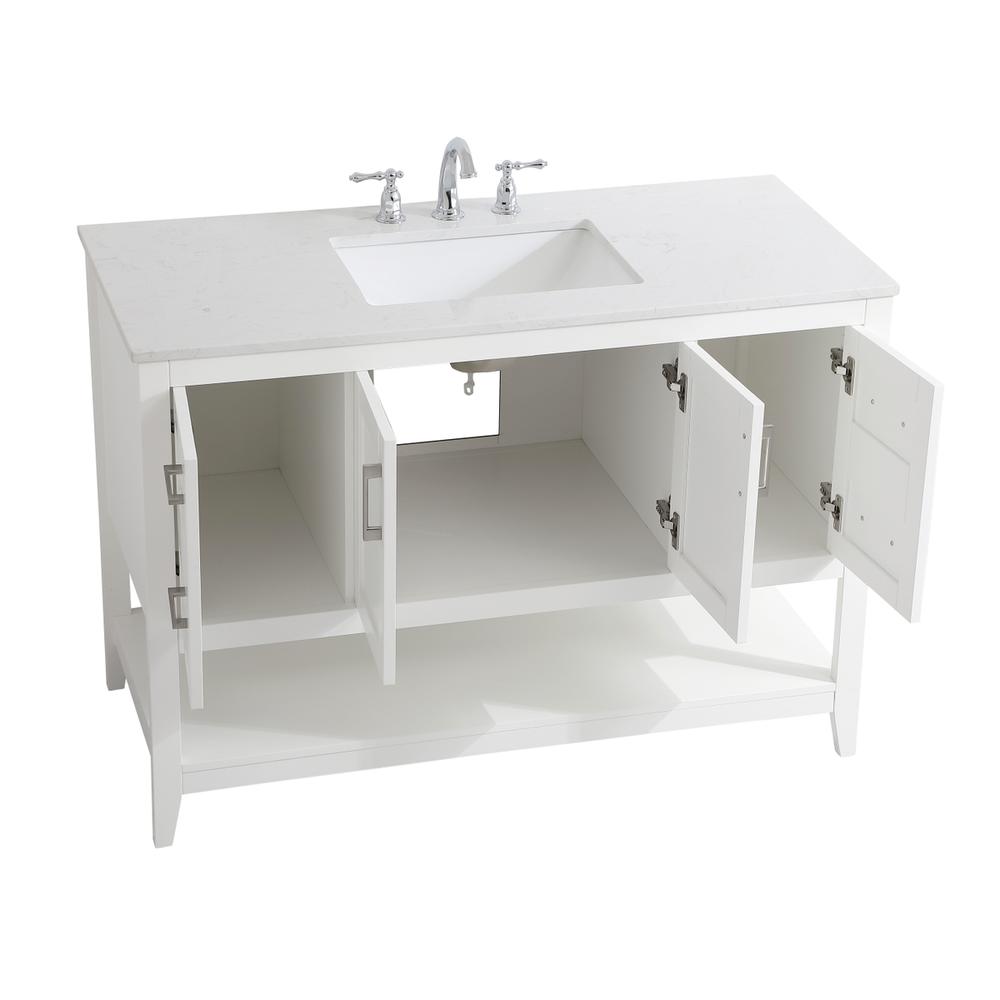 48 inch Single Bathroom Vanity in White. Picture 9