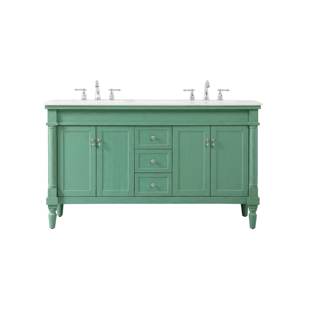 60 inch double bathroom vanity in vintage mint. Picture 1