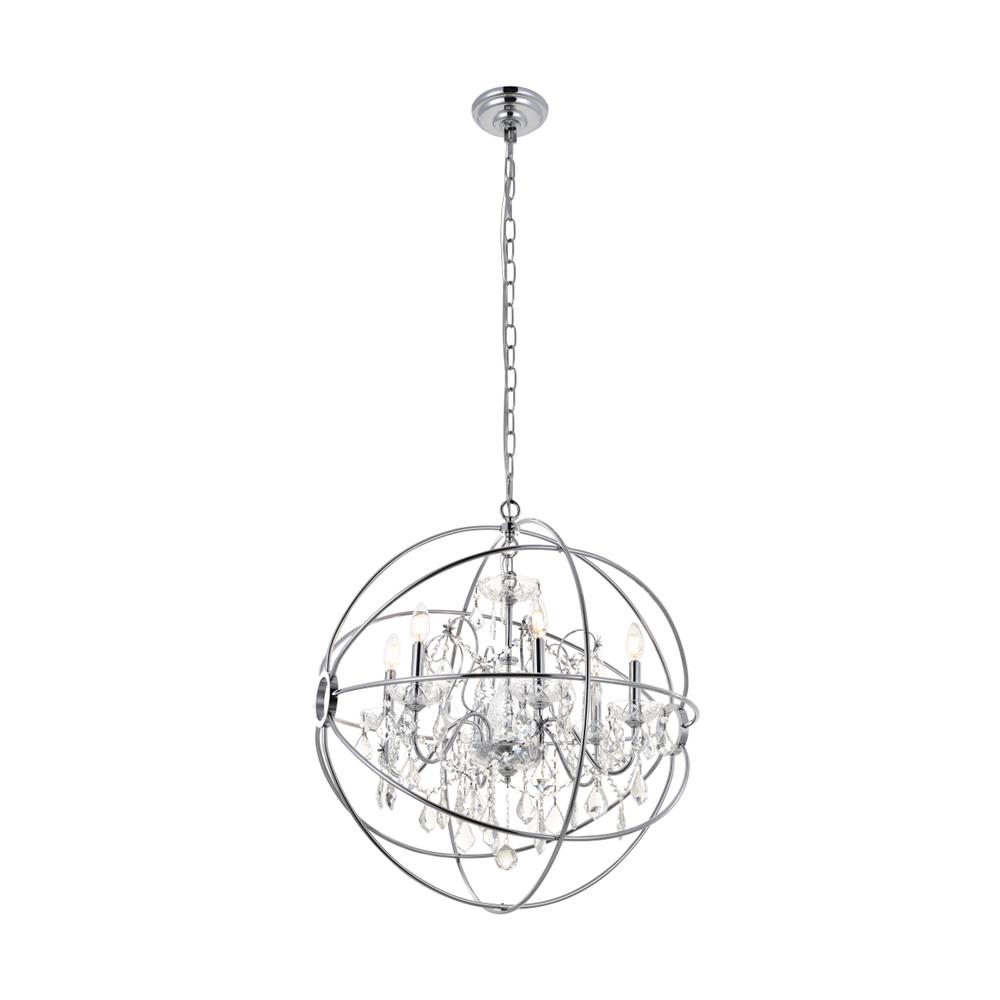 Cordelia 6 Light Chrome Crystal Pendant. Picture 2