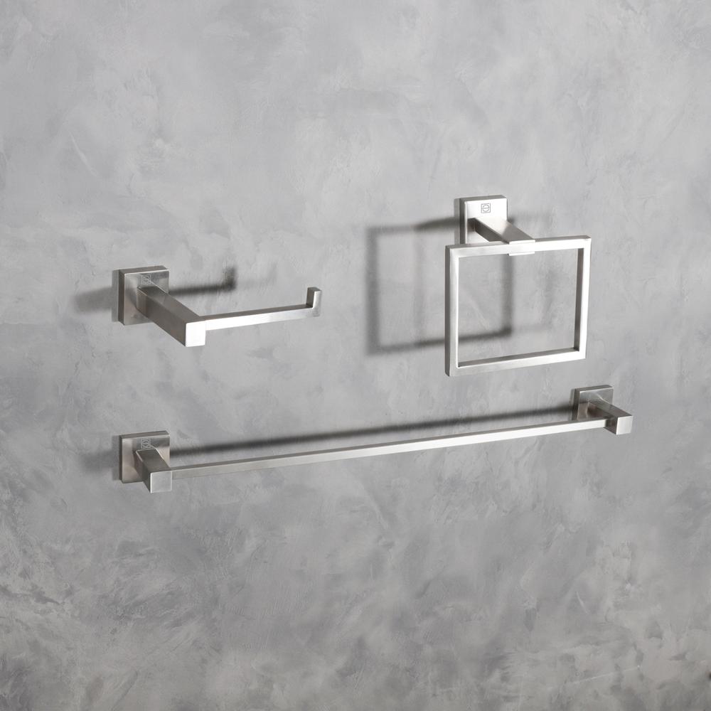 Isla 3-Piece Bathroom Hardware Set in Brushed Nickel. Picture 2