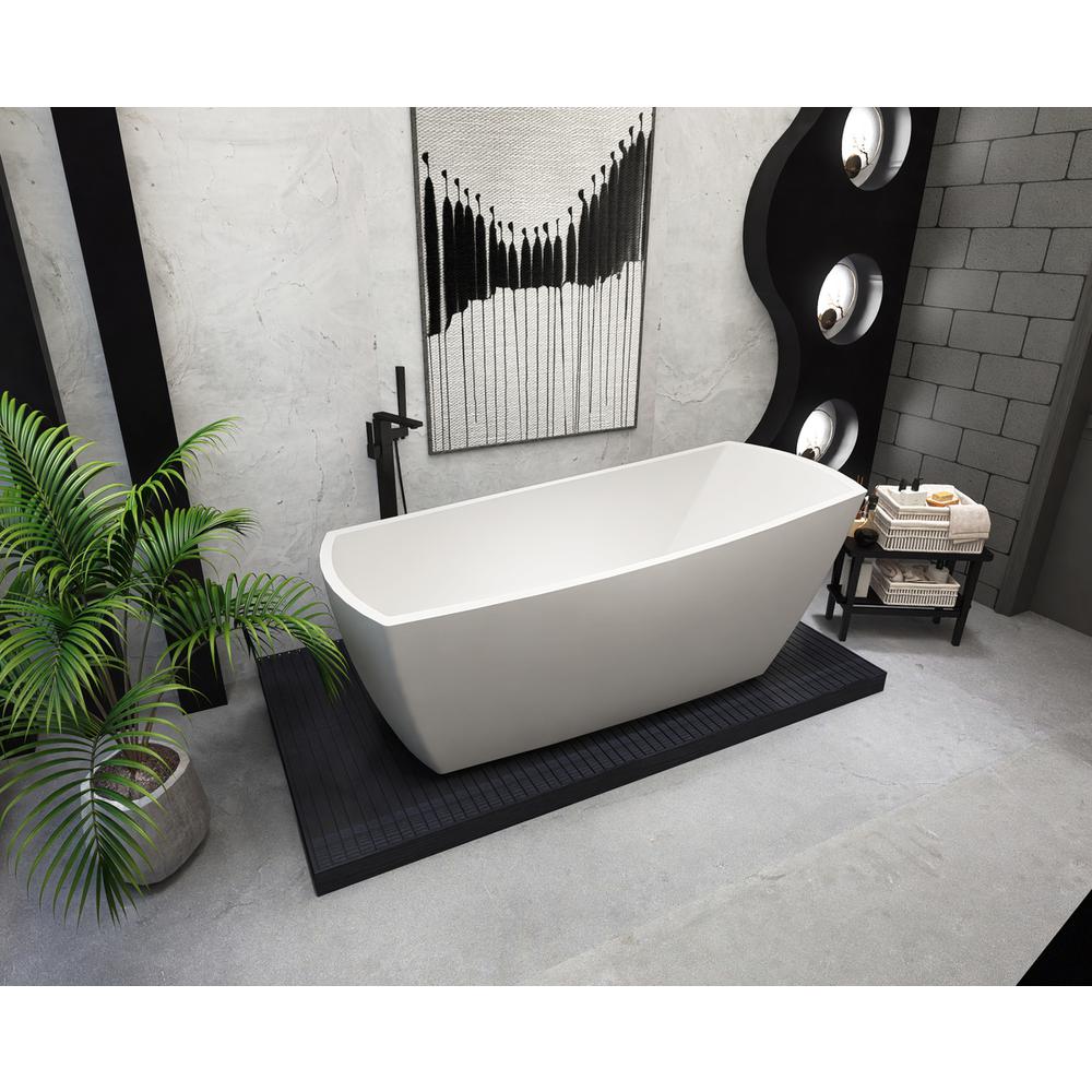 72 inch soaking single slipper rectangular bathtub in glossy white. Picture 3