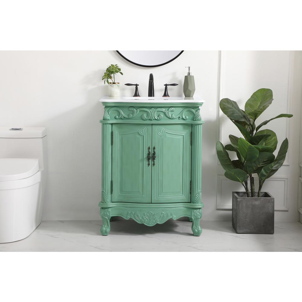 27 inch Single Bathroom vanity in vintage mint. Picture 14
