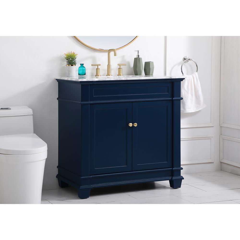 36 inch Single Bathroom Vanity set in Blue. Picture 2