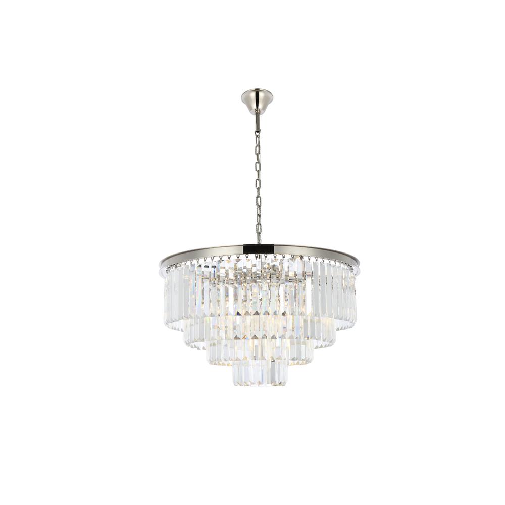 Sydney 17 light polished nickel Chandelier Clear Royal Cut Crystal. Picture 1