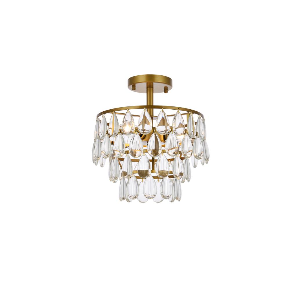 Mila 12 inch flush mount in brass. Picture 1