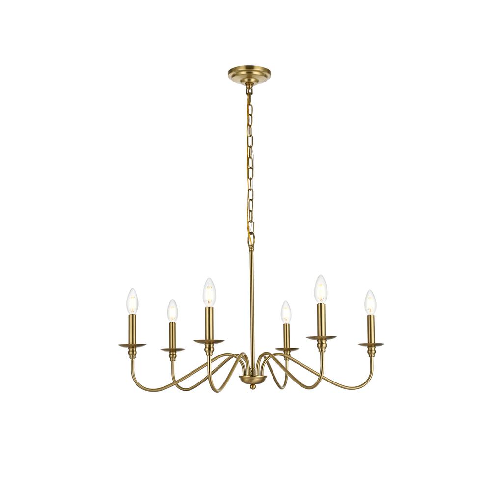 Rohan 30 inch chandelier in Satin Gold. Picture 1