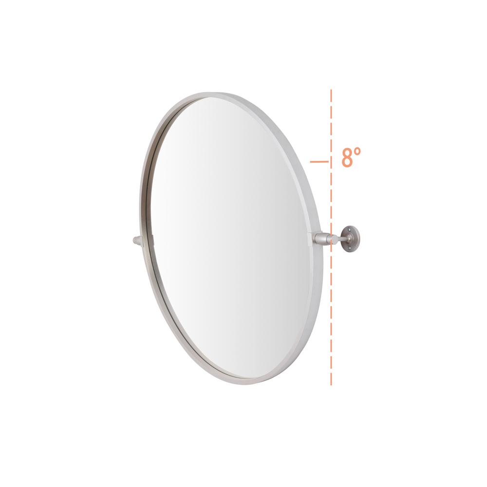 Round pivot mirror 24 inch in silver. Picture 6