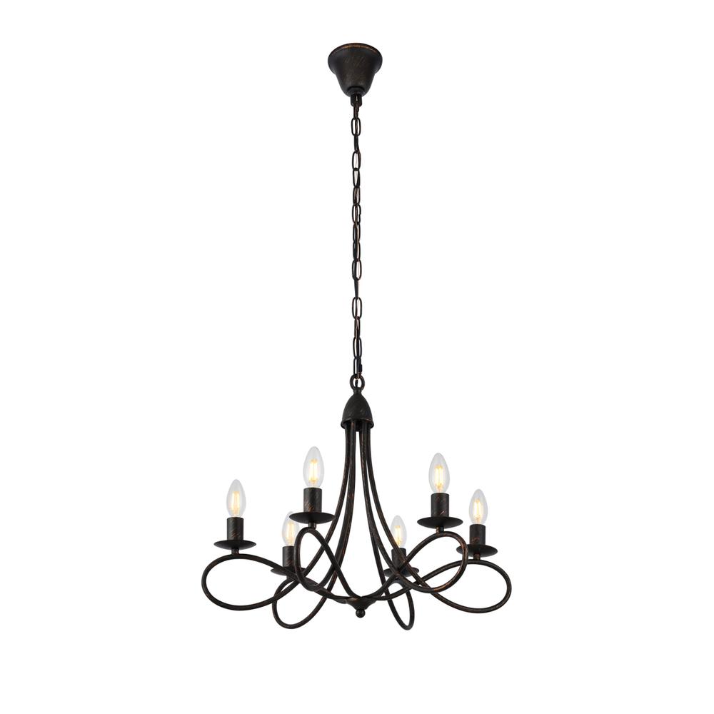Lyndon 6 light Dark Bronze Pendant. Picture 6
