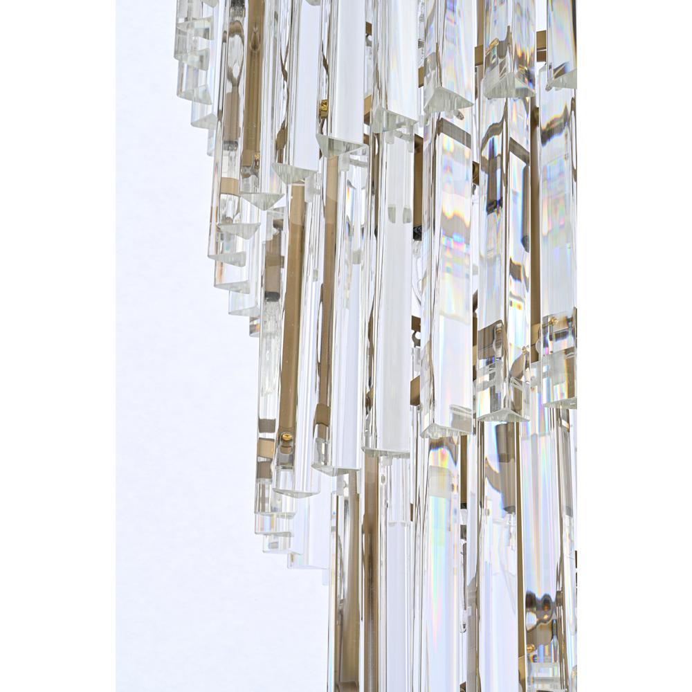 Sydney 48 inch spiral crystal chandelier in satin gold. Picture 3