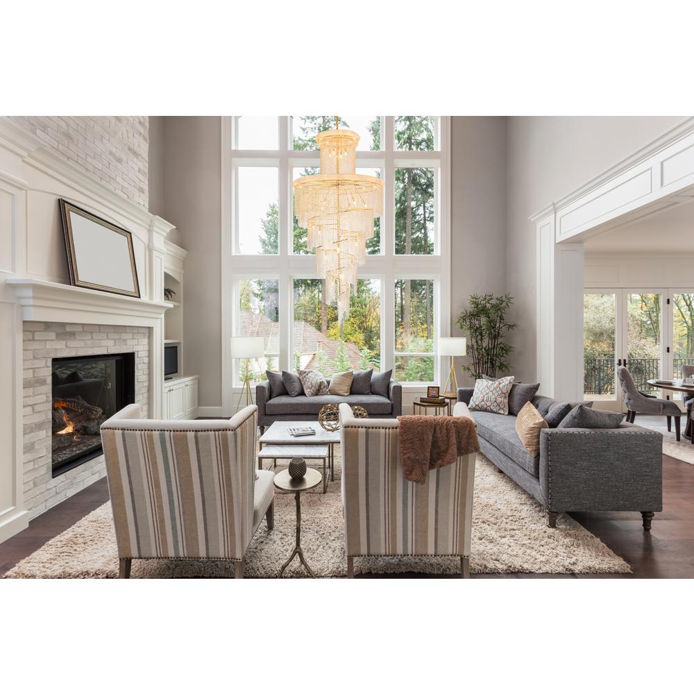 Spiral 41 light Gold Chandelier Clear Royal Cut Crystal. Picture 9