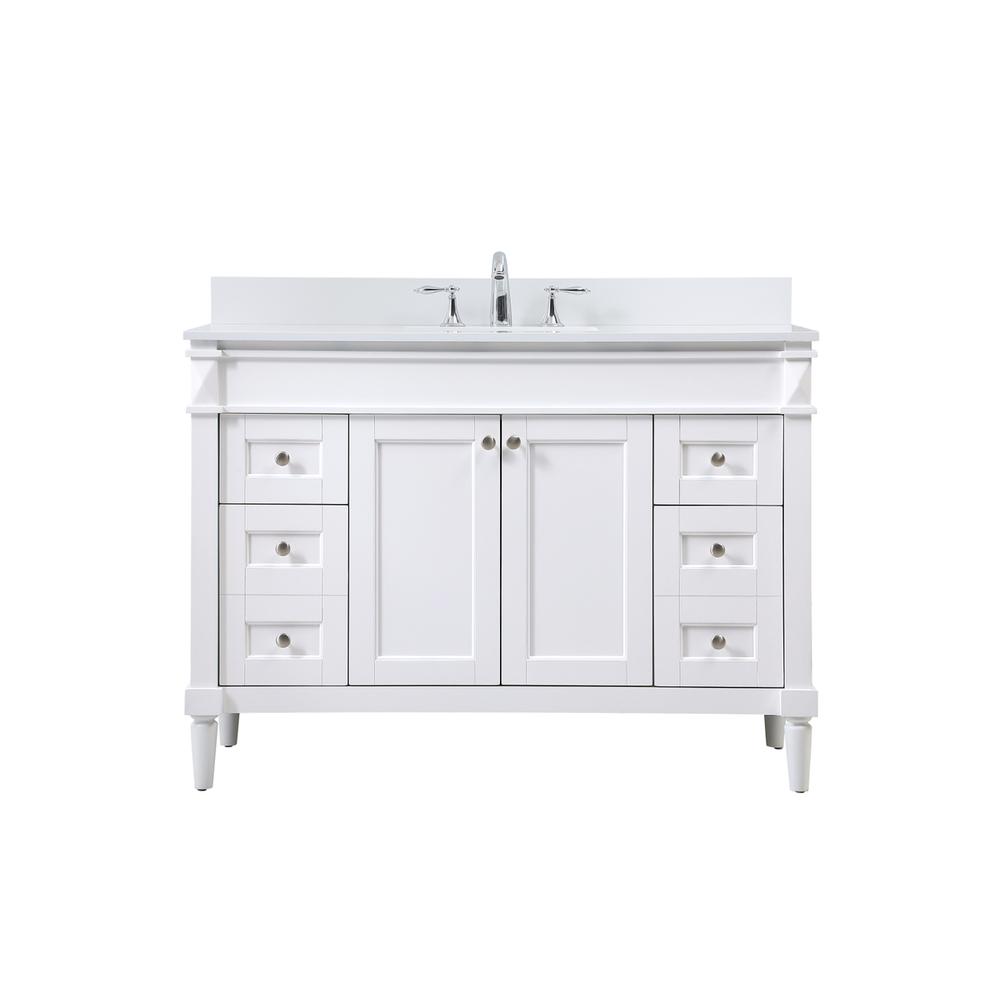 48 inch Single bathroom vanity in white with backsplash. Picture 1