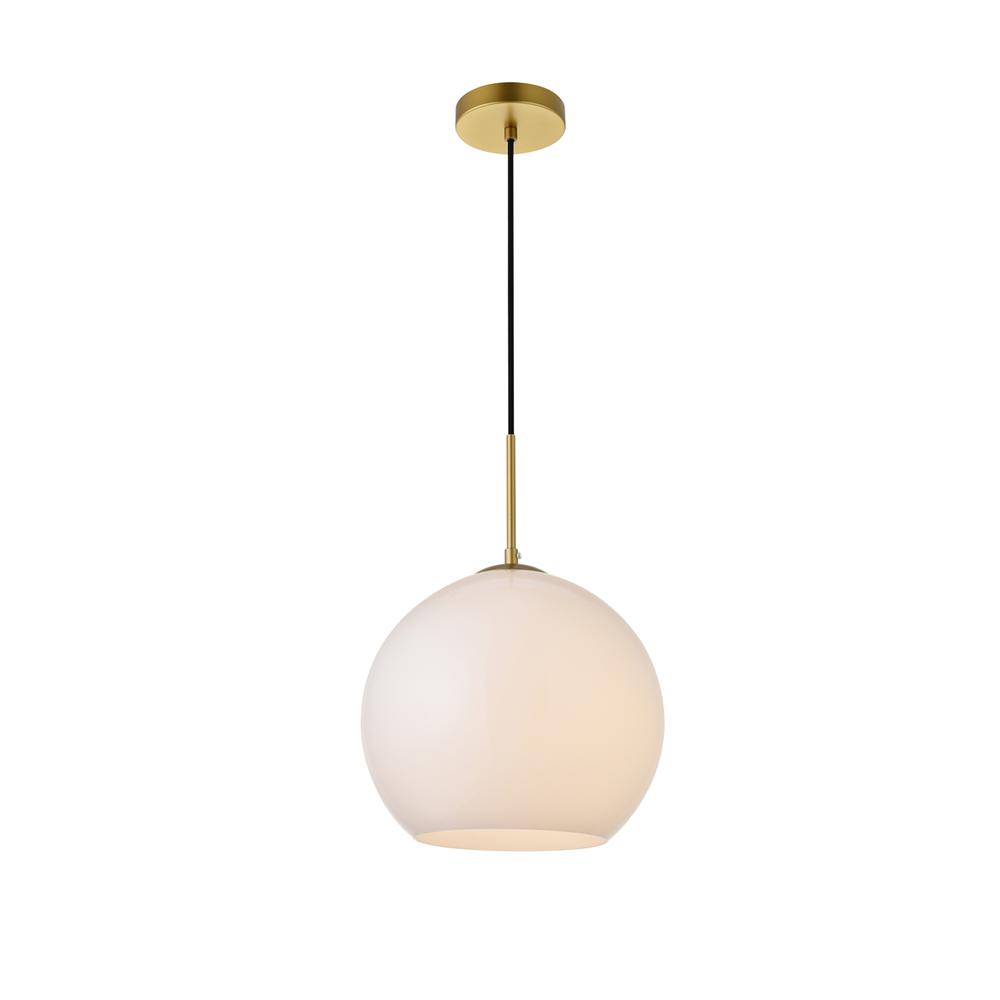 Baxter 1 Light Brass Pendant With Frosted White Glass. Picture 2