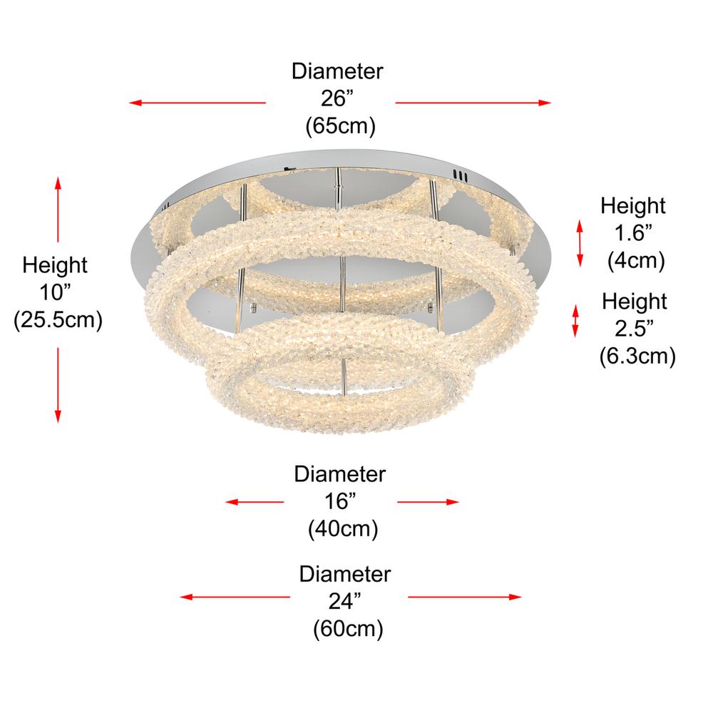 Bowen 26 inch Adjustable LED Flush Mount in Chrome. Picture 9