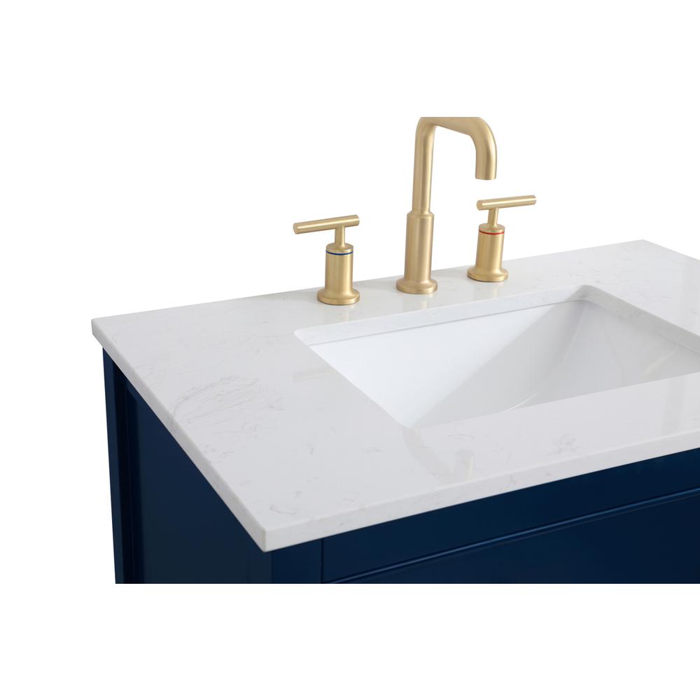 30 inch Single Bathroom Vanity in Blue. Picture 11