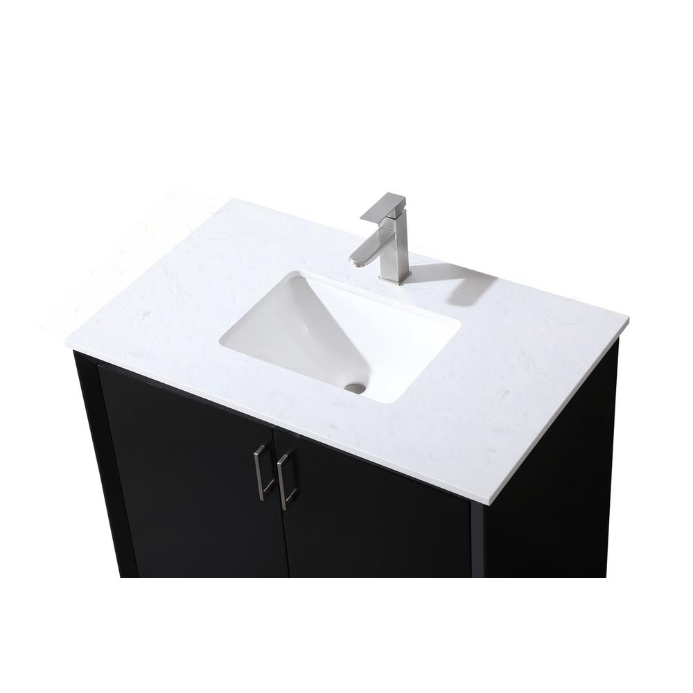 36 Inch SIngle Bathroom Vanity In Black. Picture 10
