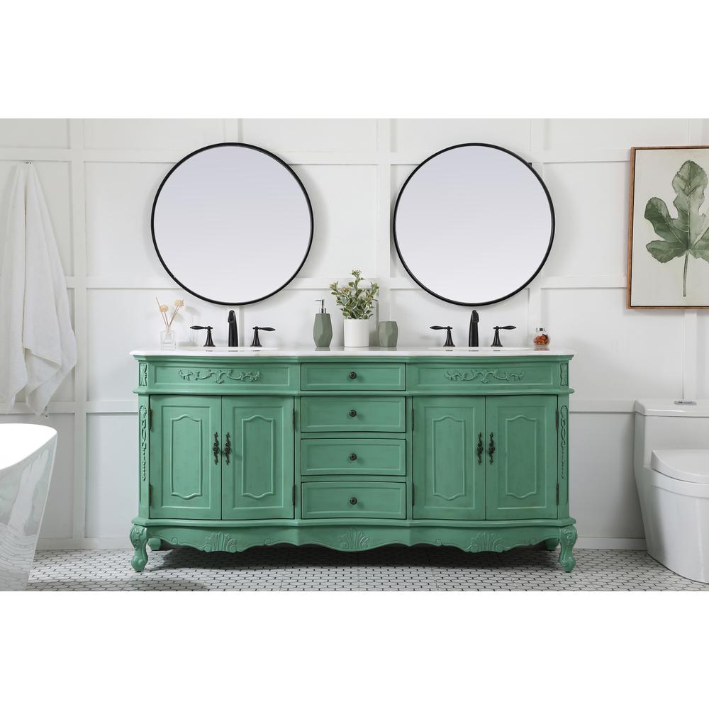 72 inch double bathroom vanity in vintage mint. Picture 4