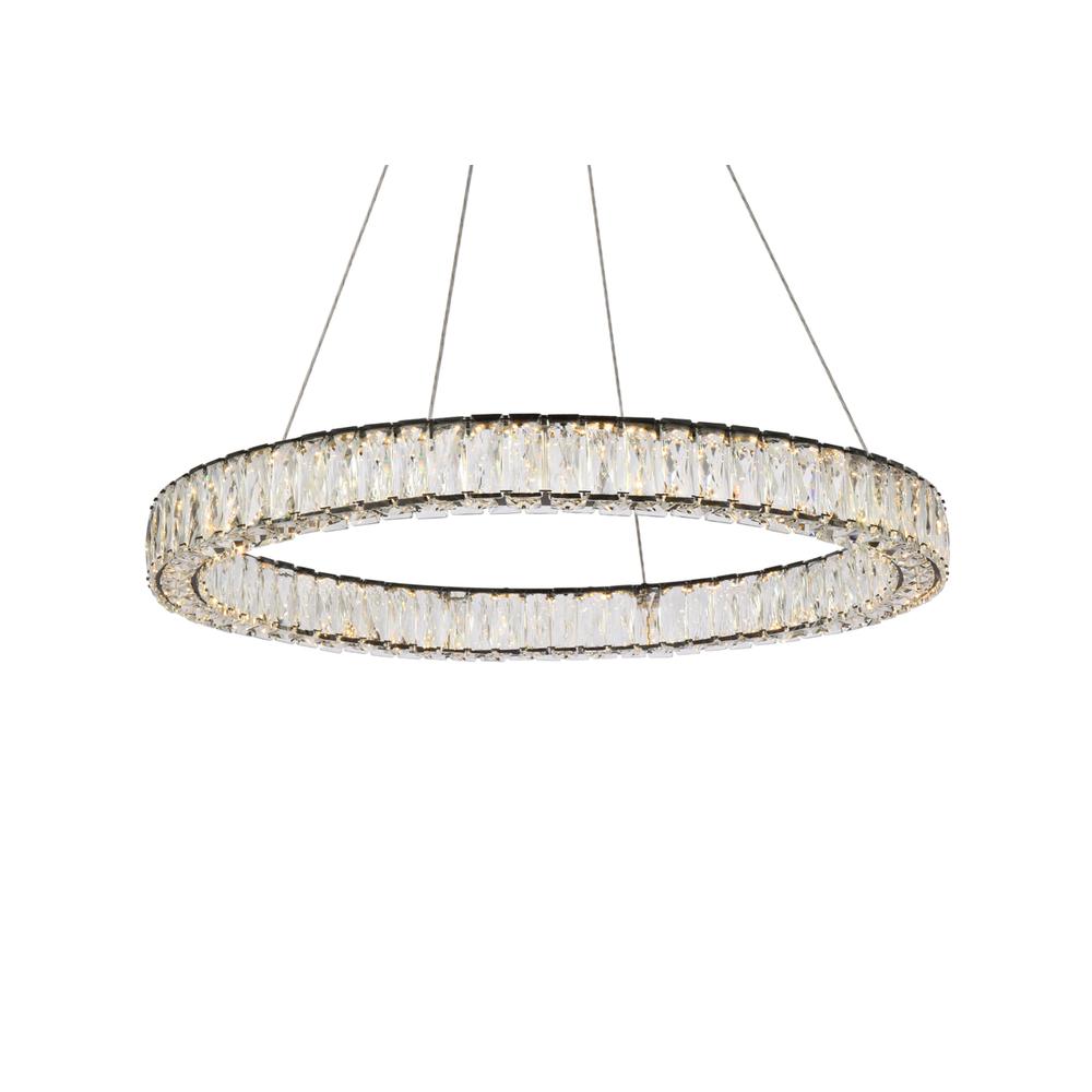 Monroe 31 inch LED round Single pendant in black. Picture 2