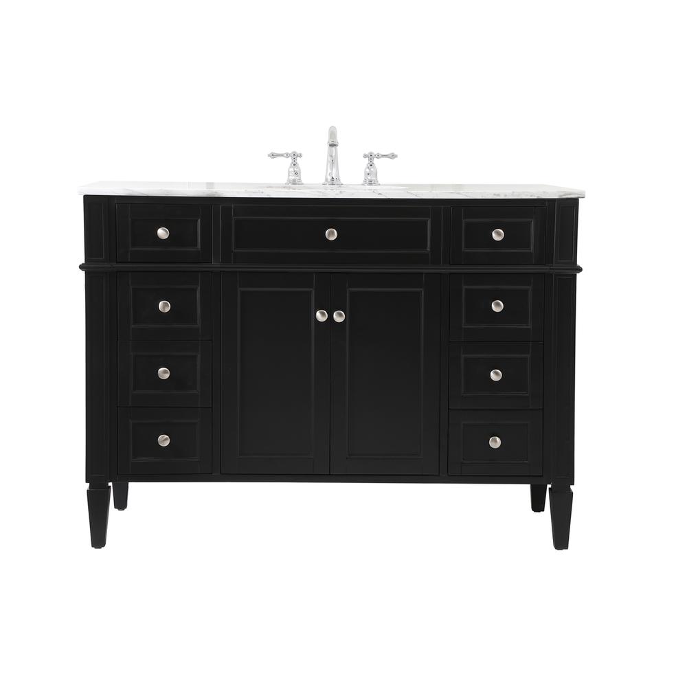 48 inch Single bathroom vanity in Black. Picture 1