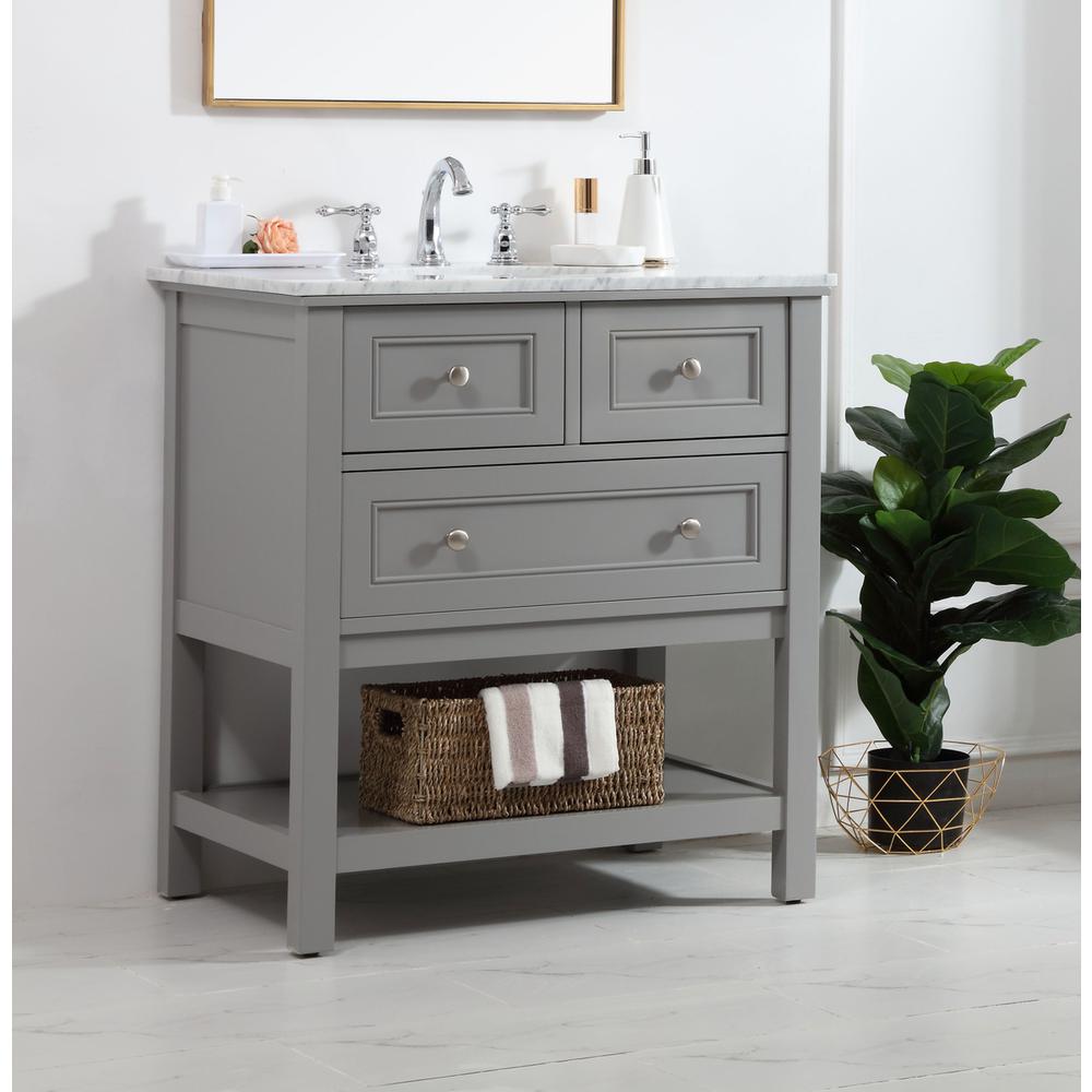 30 in. Single bathroom vanity set in Grey. Picture 2