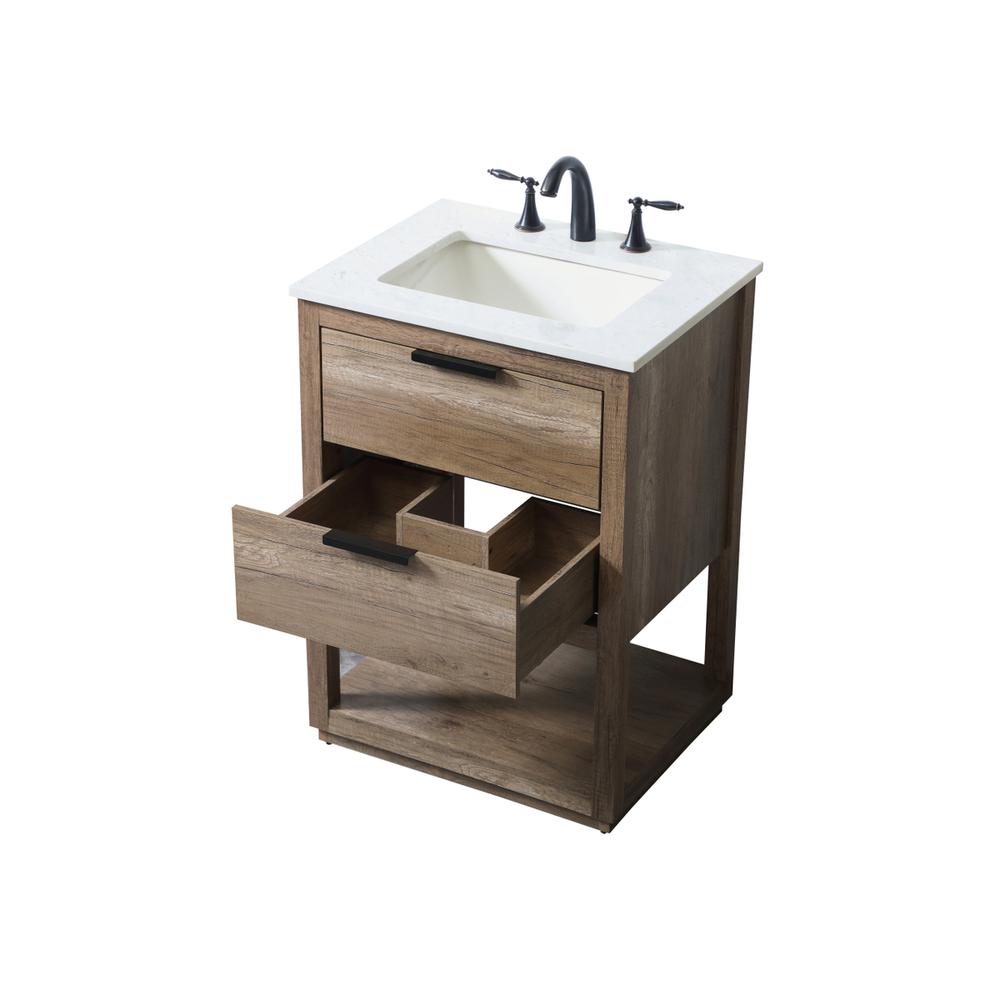 24 Inch SIngle Bathroom Vanity In Natural Oak. Picture 9