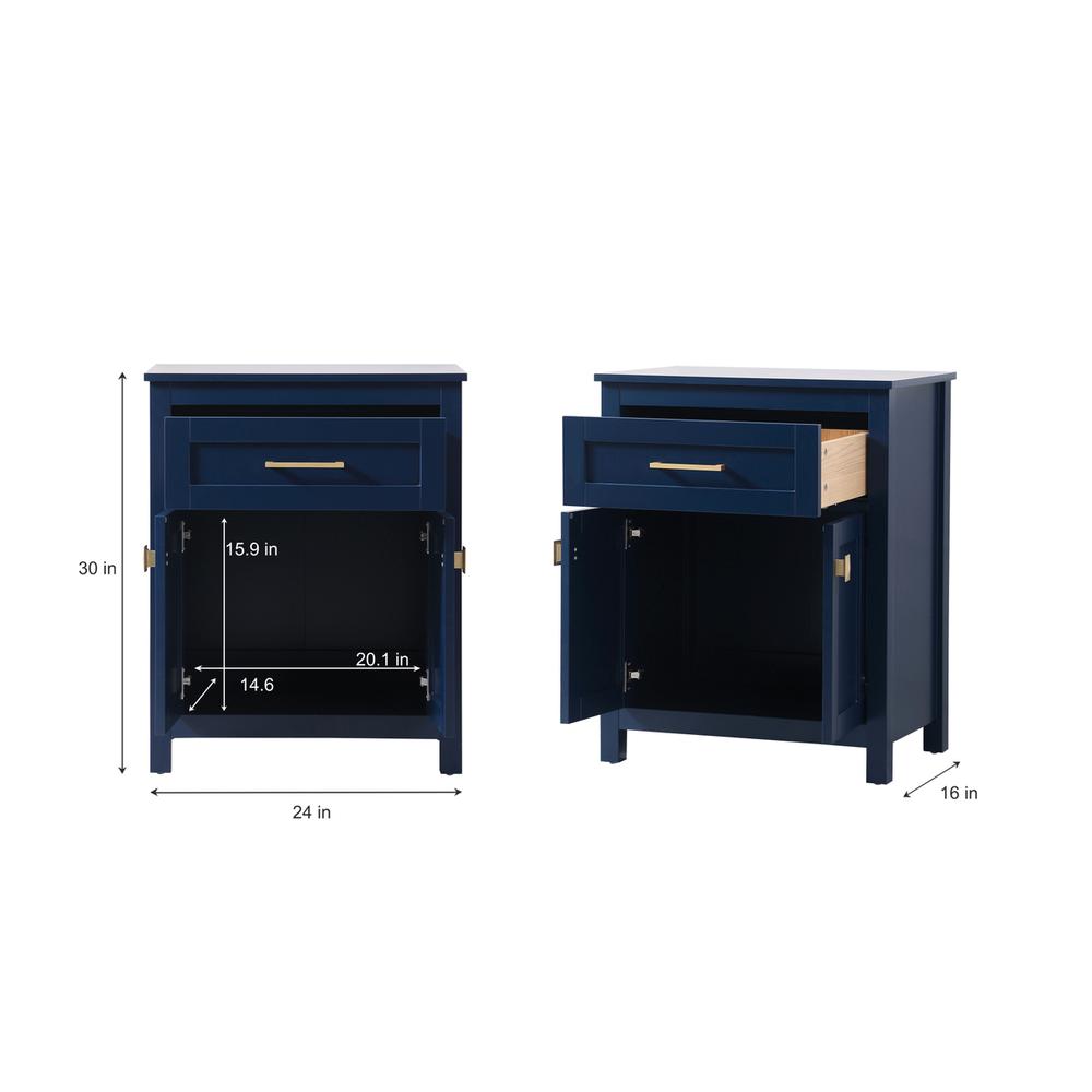 24 Inch Wide Bathroom Storage Freestanding Cabinet In Blue. Picture 8