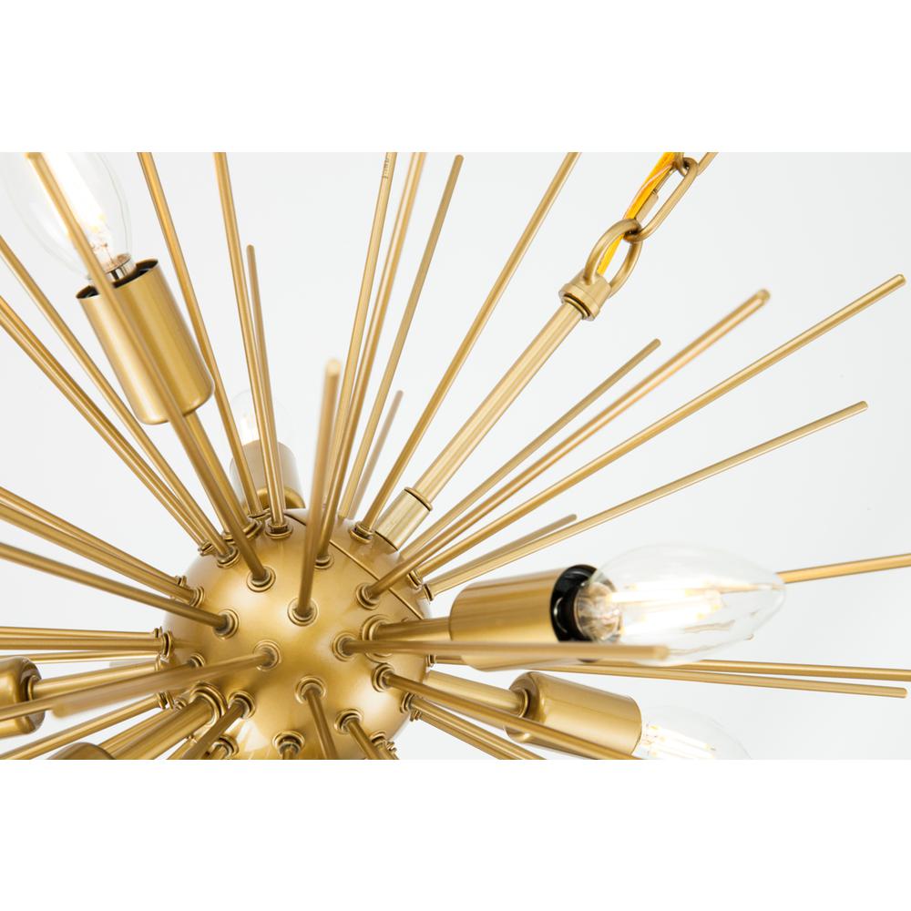 Timber 8 light Brass pendant. Picture 10