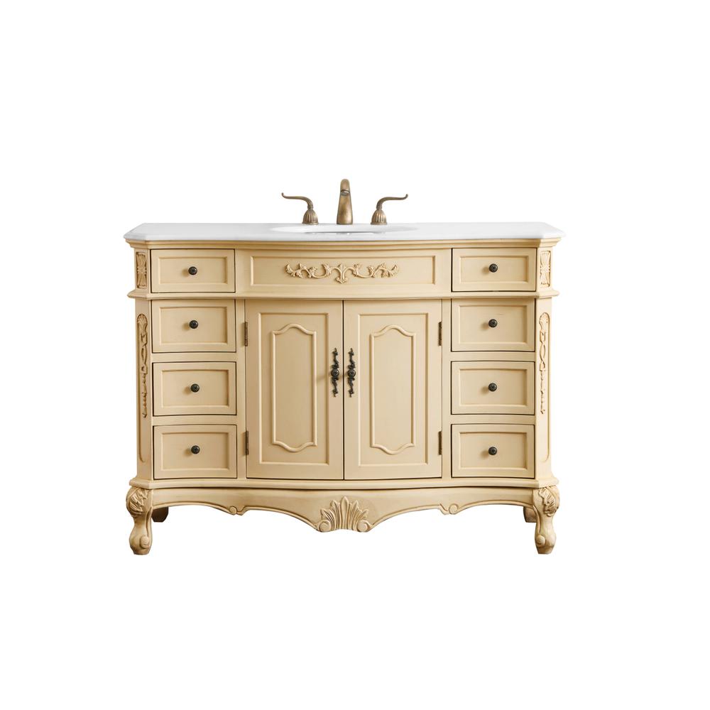 48 inch Single Bathroom vanity in light antique beige. Picture 1