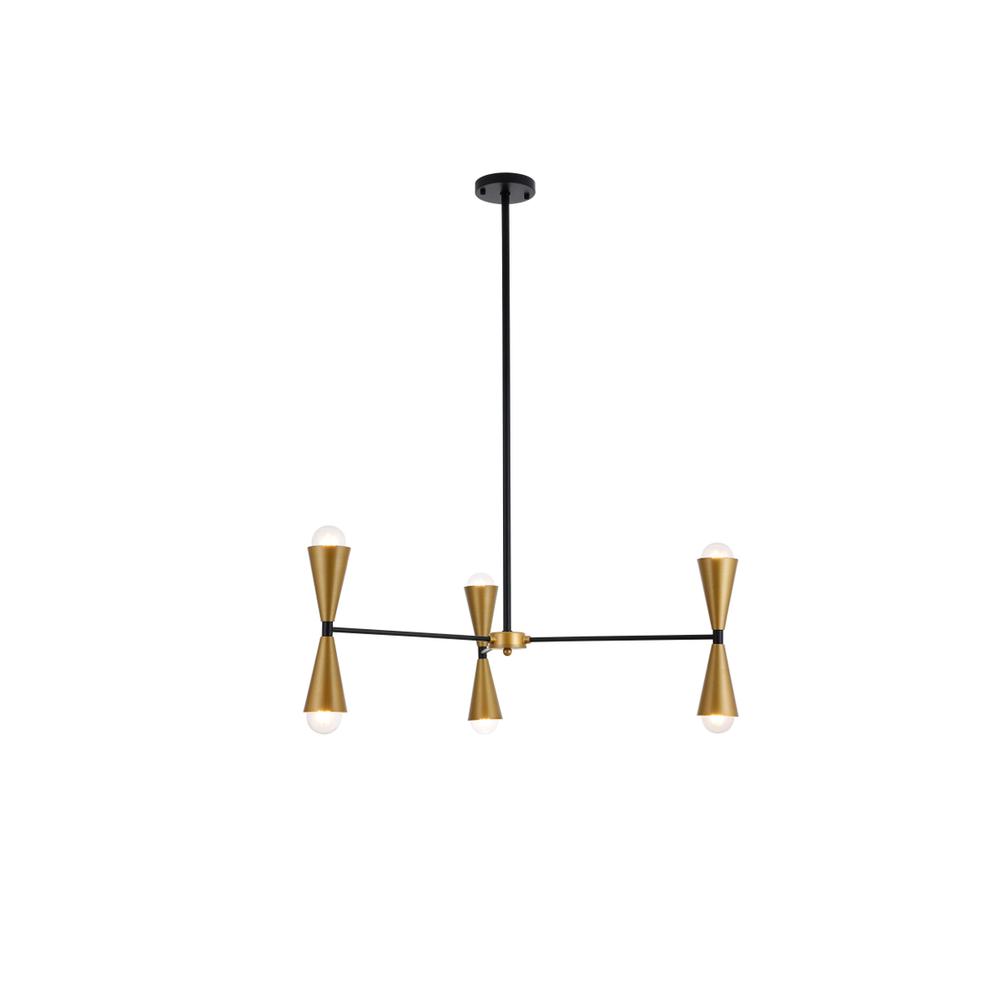 Cade 34 inch pendant in black and brass. Picture 1