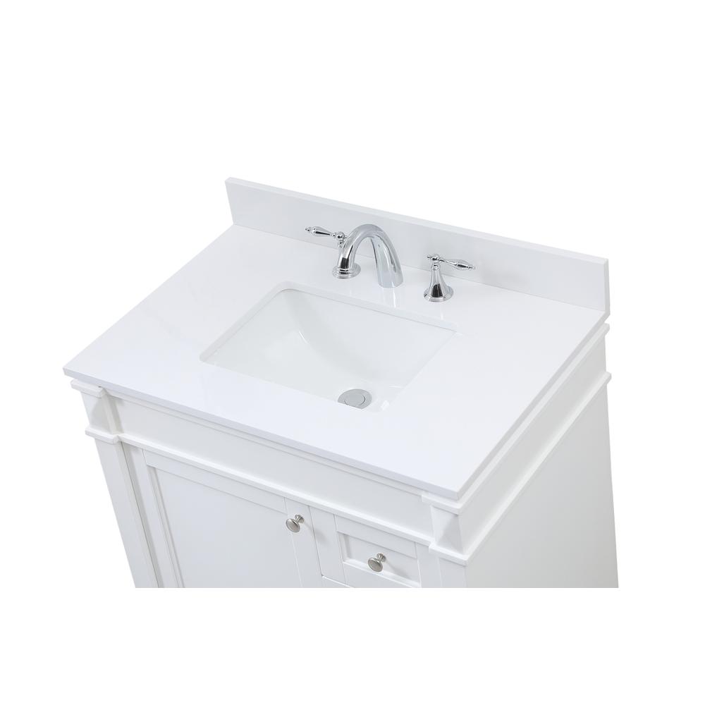 32 inch Single bathroom vanity in white with backsplash. Picture 10